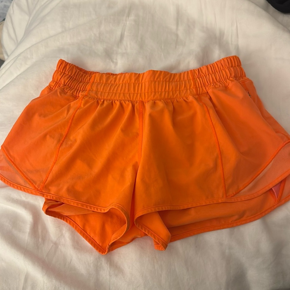 Neon orange Lululemon shorts! 2.5” inseam !!!